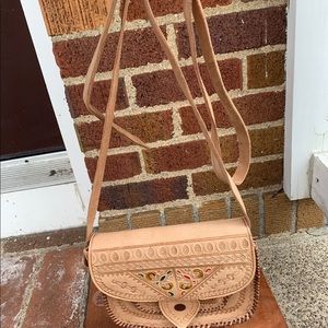 Moroccan Leather Handmade Shoulder Bag For Women
